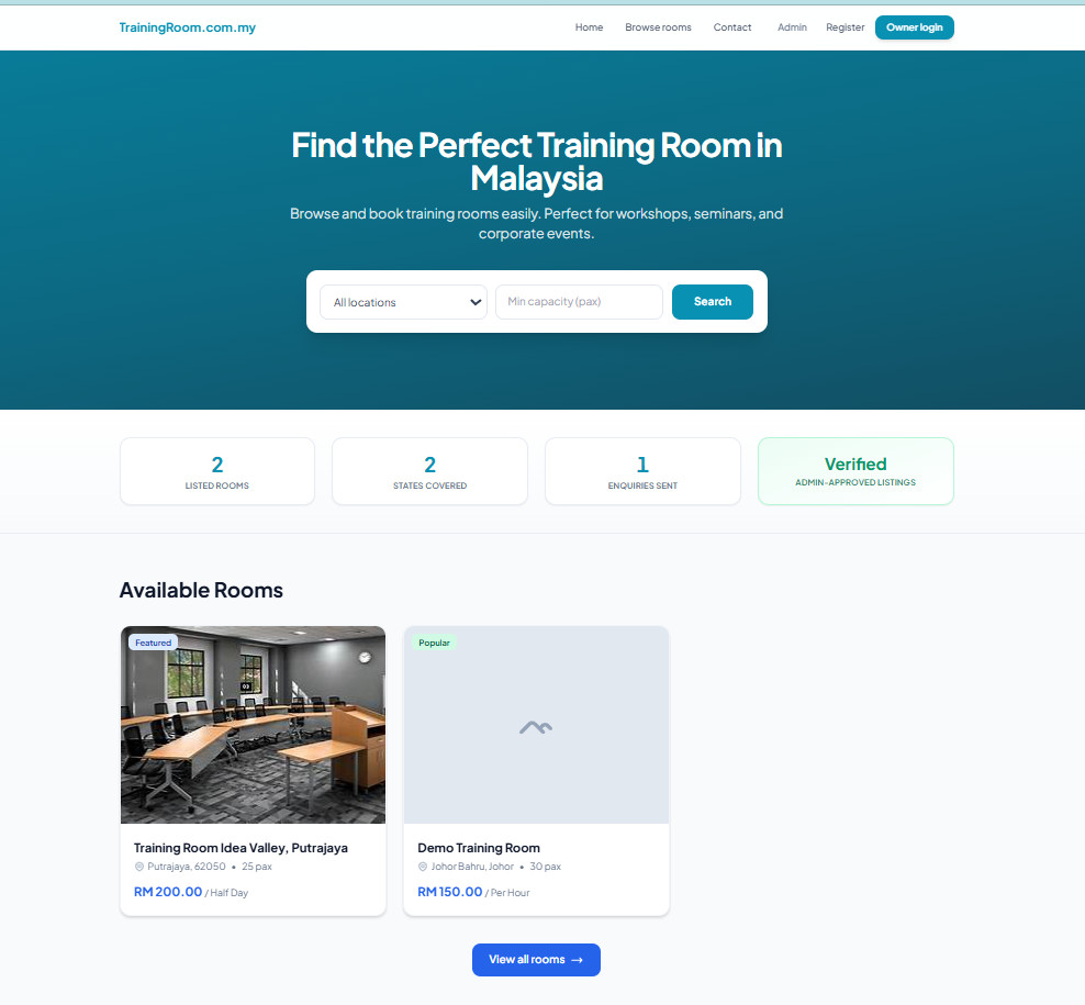 Training Room Booking & Management System